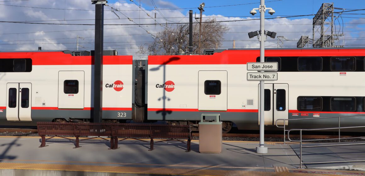 An electric train in Santa Clara County, California
