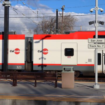 An electric train in Santa Clara County, California