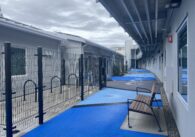 A temporary homeless housing site in San Jose