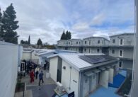 A temporary homeless housing site in San Jose