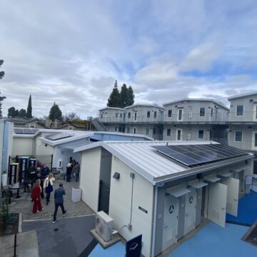 A temporary homeless housing site in San Jose