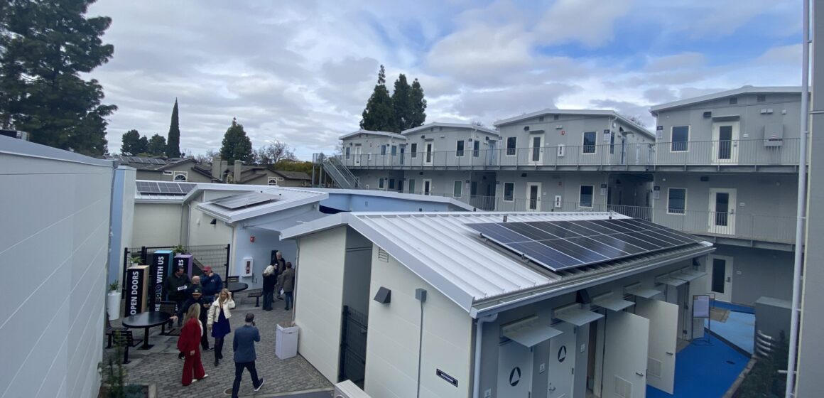 A temporary homeless housing site in San Jose