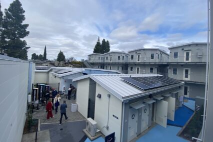 A temporary homeless housing site in San Jose