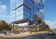 A rendering of a proposed apartment tower in San Jose