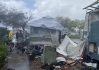 A homeless encampment at a park in San Jose