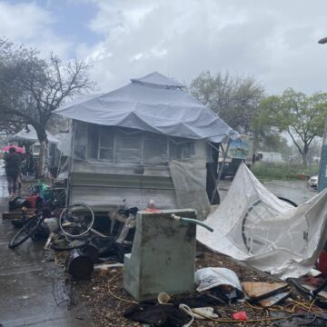 A homeless encampment at a park in San Jose
