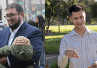 A split photo of two men