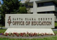 A sign outside for the Santa Clara County Office of Education