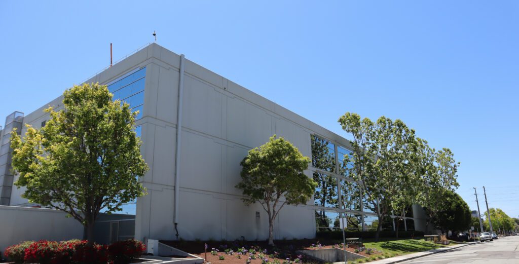An unmarked three story building in Santa Clara, California