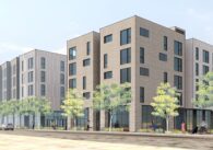 A rendering of a planned apartment complex in San Jose