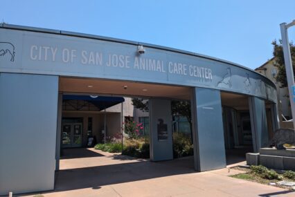 The outside of a building with a sign that reads "City of San Jose Animal Care Center"