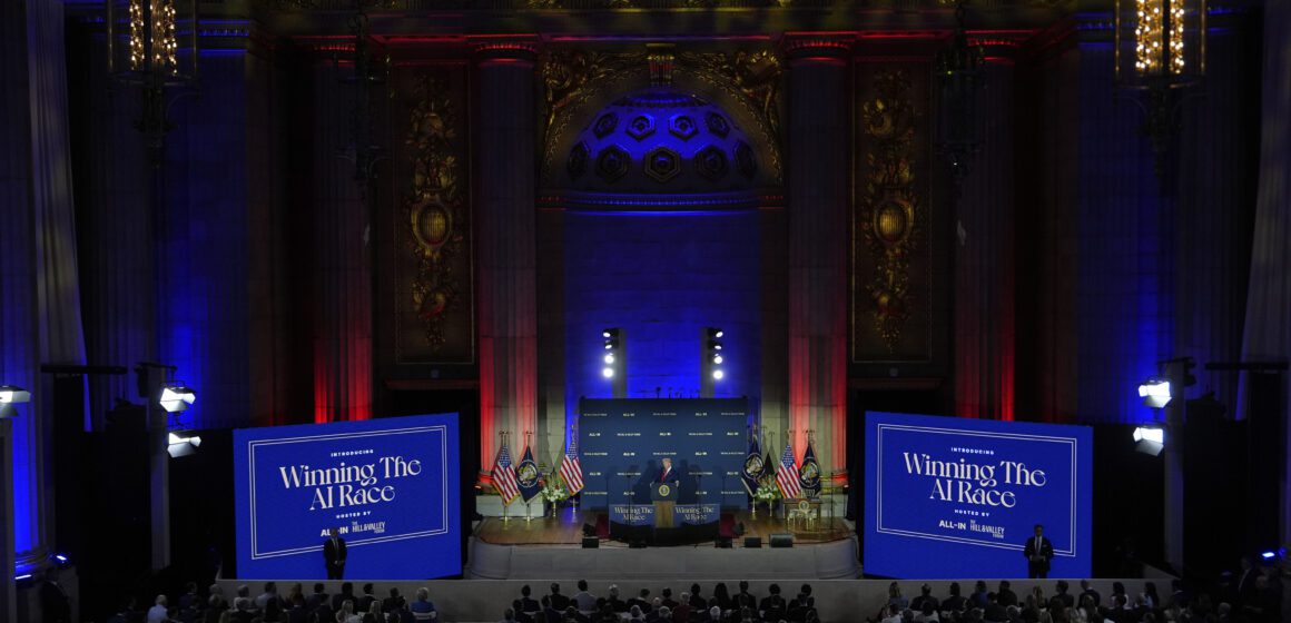 U.S. President speaks to audience
