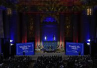 U.S. President speaks to audience