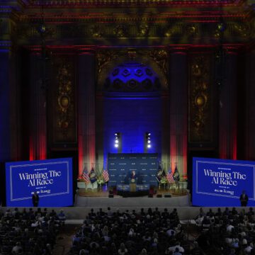 U.S. President speaks to audience