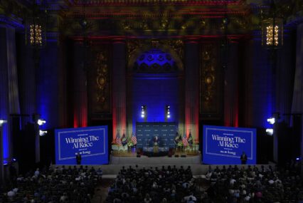 U.S. President speaks to audience