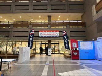 The interior of the elections office in Santa Clara County, California