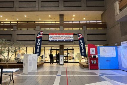 The interior of the elections office in Santa Clara County, California