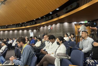 People sitting in an auditorium