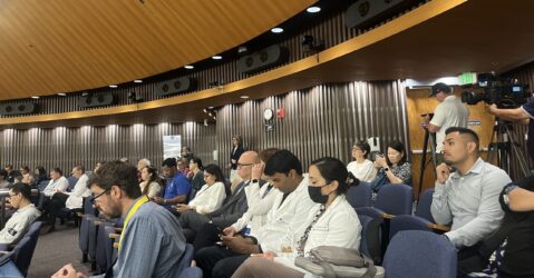 People sitting in an auditorium