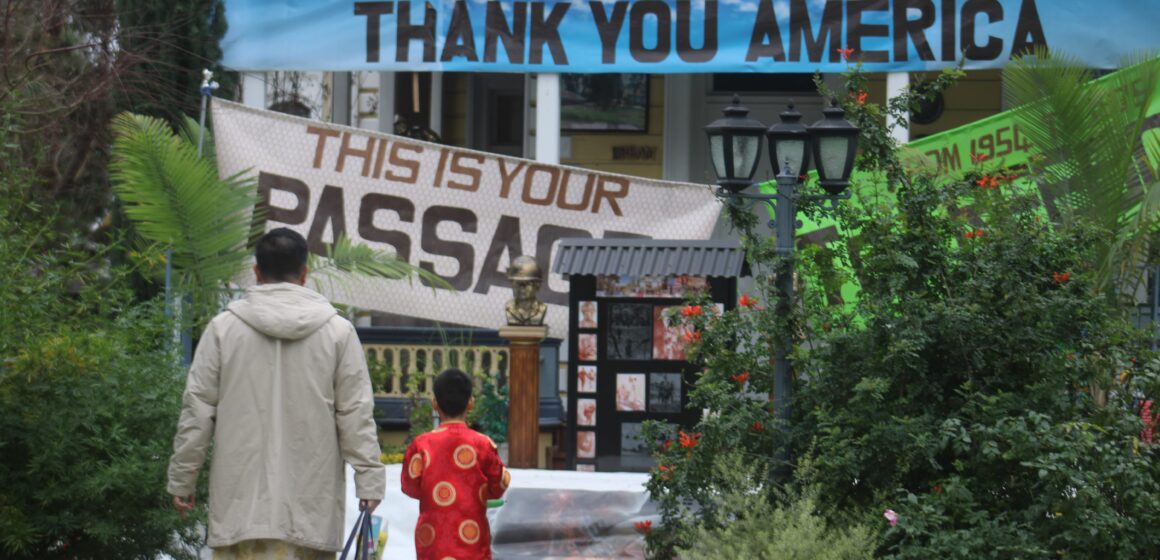 Viet Museum A man and child stand in front of the Viet Museum in San Jose, California