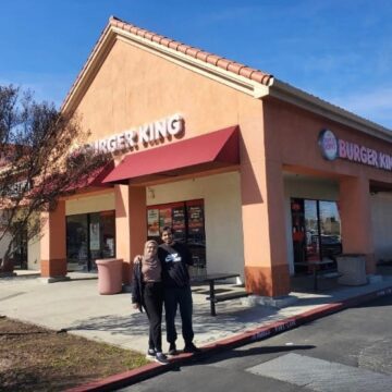 Altaf Chaus Burger King A woman and man standing in front of a Burger King in San Jose, California