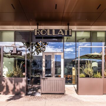 The exterior of a shuttered upscale restaurant in downtown San Jose, California