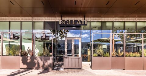 The exterior of a shuttered upscale restaurant in downtown San Jose, California