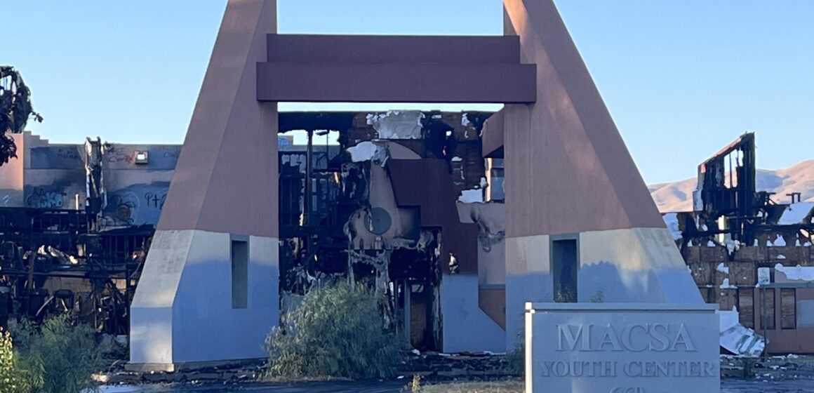 A burned out former youth center in San Jose, California