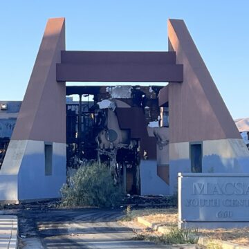 A burned out former youth center in San Jose, California