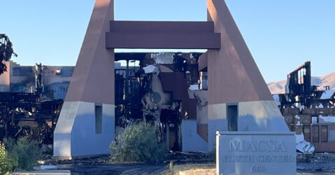 A burned out former youth center in San Jose, California