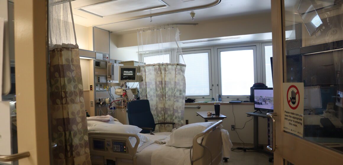 A bed in a hospital in San Jose, California