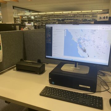 A computer in a library in San Jose, California