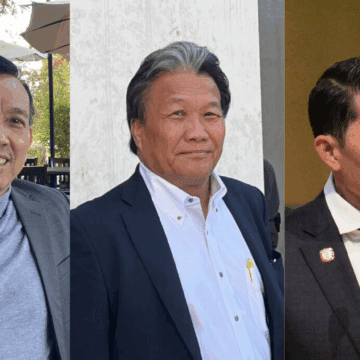 A split image of three Vietnamese men