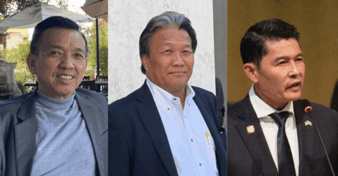 A split image of three Vietnamese men