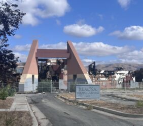 A burned out former youth center in San Jose, California