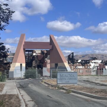A burned out former youth center in San Jose, California