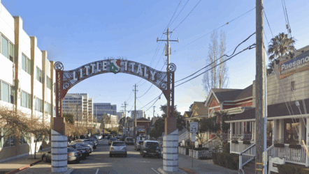 A street view of the Little Italy neighborhood in San Jose, California