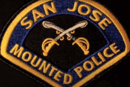 A patch for a mounted police unit in San Jose, California