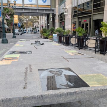 Public art in San Jose, California about the life of labor leader Ernesto Galarza