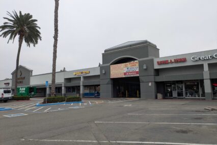 A one-story shopping center