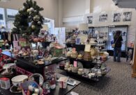 Holiday goods on display at The Thrift Box in San Jose, California