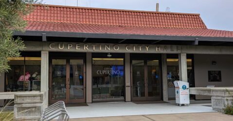 The exterior of City Hall in Cupertino, California