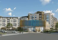 A rendering of a planned housing development in Mountain View, California