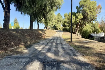 A bike and pedestrian trail in Mountain View, California