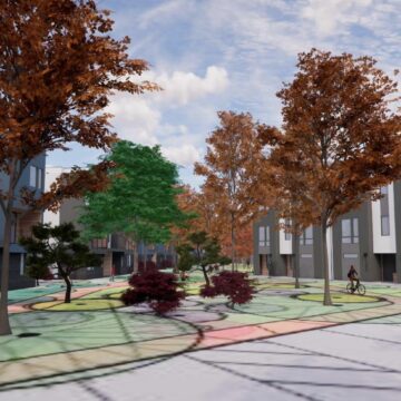 A rendering of a proposed housing development in Palo Alto, California