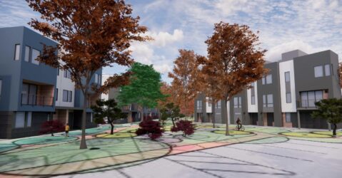 A rendering of a proposed housing development in Palo Alto, California