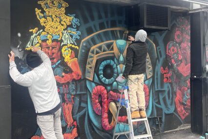 Artists painting murals in East San Jose, California