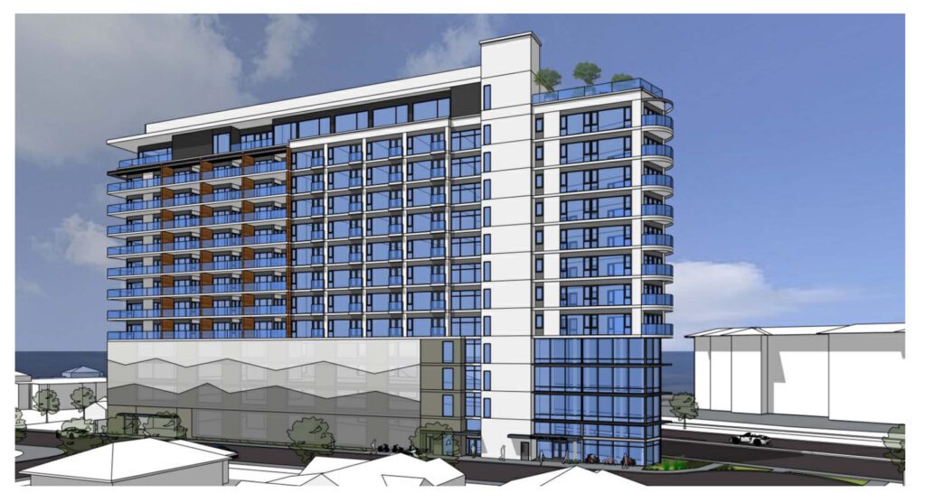 Hình ảnh mô phỏng một tòa nhà chung cư dự kiến xây dựng tại Los Gatos, California.