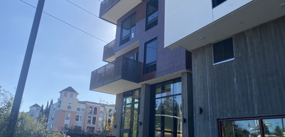 THE CHARLES AFFORDABLE HOUSING SAN JOSE The exterior of an affordable housing apartment building in San Jose, California