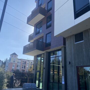 The exterior of an affordable housing apartment building in San Jose, California